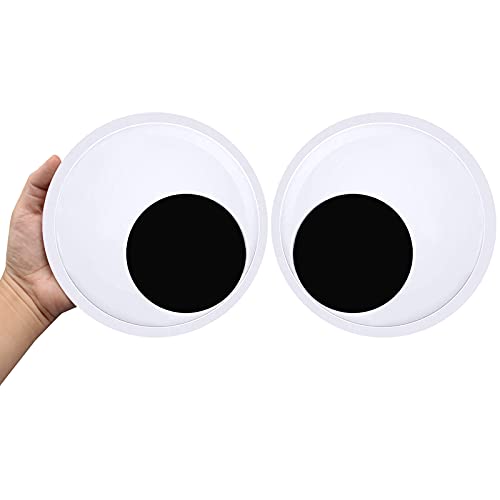 Cinvo 7 Inch Giant Googly Eyes Self Adhesive 18cm Big Wiggle Eyes Large Sticky Eyes for Party Decorations Refrigerator Door Christmas Trees Lawns Car Classroom DIY Craft Projects (Pack of 2)