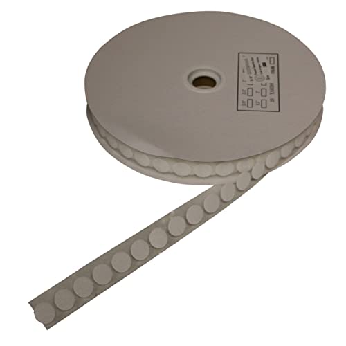 FindTape HL74-C Adhesive-Backed Loop-Side Only Coins/Dots: 5/8 in. diameter dots [60 per roll] loop-side only (White) [60 coins/roll]