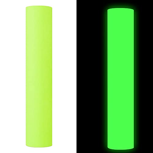 GIRAFVINYL Glow in The Dark Vinyl Permanent Vinyl Adhesive Roll Light Green to Neon Green 12inches by 6ft for Crafts,Signs,Scrapbook,Lettering,DIY Decorations