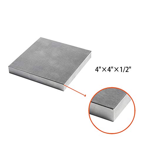 HimaPro Steel Bench Block 4"x4" Flat Anvil Jewelers Tool Metal Bench Block for Jewelry & Stamping (4''x4''x1/2'')