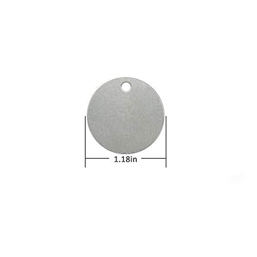 StayMax 1.18 inch Round Stamping Blanks with Hole Stainless Steel Blank Tags 25 Pack