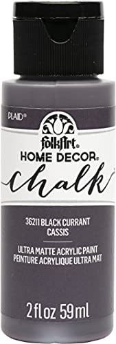 FolkArt Assorted Home Décor, 2 fl oz Acrylic Chalk Paint for Easy to Apply DIY Crafts, Art Supplies with an Ultra Matte Finish, (Pack of 1), Black
