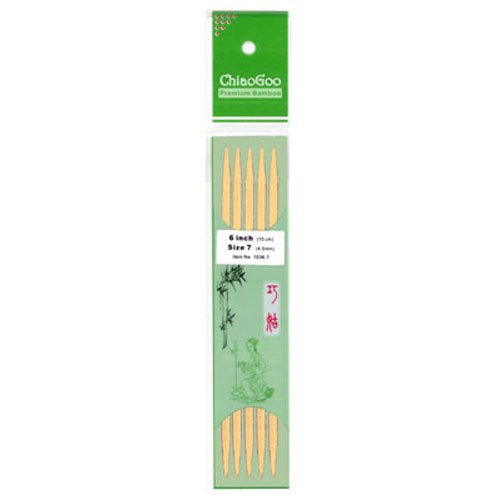 ChiaoGoo Double Point 6 inch (15cm) Bamboo Natural Knitting Needle Size US 1.5 (2.5mm) 1016-1.5