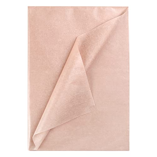Naler 60 Sheets Champagne Tissue Paper Rose Gold Gift Wrapping Tissue Paper Bulk for Art Craft Flower Pom Pom Wedding Birthday Valentine's Day Decoration, 14x20 Inch