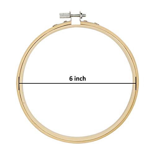 Similane 12 Pieces 6 Inch Embroidery Hoops Bamboo Circle Cross Stitch Hoop Ring for Embroidery and Cross Stitch Christmas Decoration