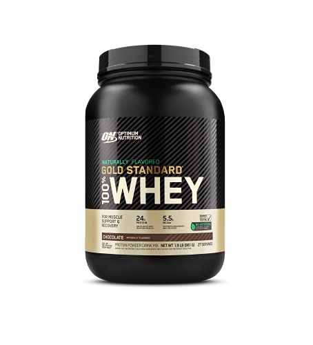 Optimum Nutrition Gold Standard 100% Whey Protein Powder, Naturally Flavored Chocolate, 1.9 Pound (Packaging May Vary)
