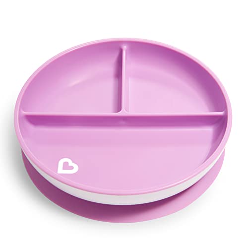 Munchkin Stay Put Divided Suction Plates, Pink/Purple