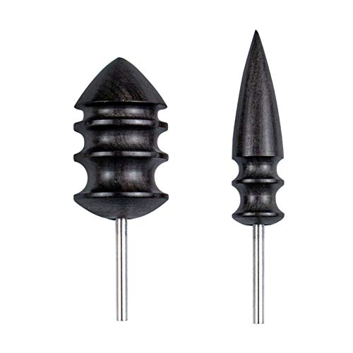 AUEAR, 2 Pack Leather Burnished Bits for Rotary Tools PU Leather Burnishing Tips for Clean Edges of Leather Craft Projects