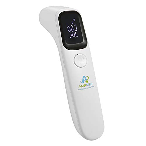 Amplim Non-Contact/No-Touch Digital Clinical Forehead Thermometer for Adults, Kids, Toddlers, Infants, and Babies | Touchless Temporal Thermometer FSA HSA, 2001W2, White