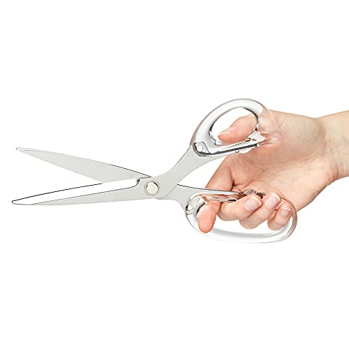 OfficeGoods Acrylic & Stainless Steel 9" Scissors - Modern Design for the Stylish Home, Office, or School - Perfect for Arts & Crafts, Scrapbooking, Fabric, & Sewing - Silver