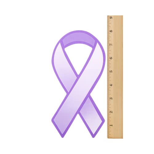 Fundraising For A Cause Large Paper Purple Ribbon Cutouts – Awareness Paper Ribbon Decorations - Donation to Support Alzheimer’s, Domestic Abuse, Epilepsy, & Other Causes - (1 Pack - 50 Ribbons)