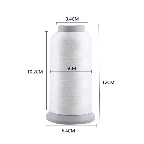 Luminous Spool Hand Embroidery Noctilucent Sewing Thread Spool Glow Dark Machine Mixed Colors for Sewing Craft (White 3000 Yards)