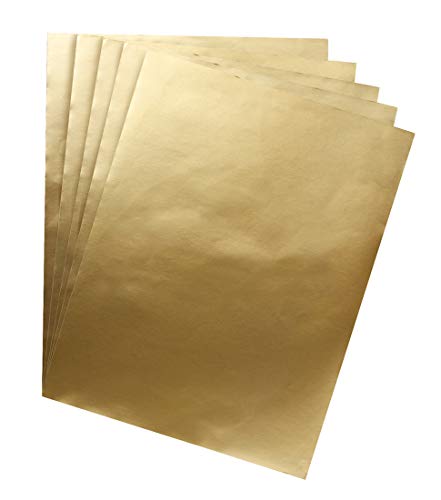 Hygloss Metallic Foil Paper 10 x 13 Inch, 50 Sheets, 10" x 13", Matte Gold