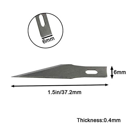 TIHOOD 100PCS #11 Replacement Hobby Blade SK5 Carbon Steel Craft Knife Blades for Art Work Cutting Carving Paper Sculpture DIY