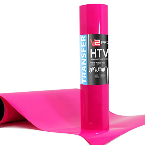 V2 Pro Hyper Pink Fluorescent Heat Transfer Film HTV (6 Foot x 12 Inch)