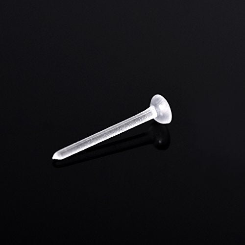 Shappy 1000 Pairs Plastic Cartilage Earring Posts Clear Ear Pins and Silicone Rubber Backs Earnuts Earring Backs for Men Women
