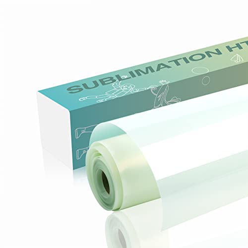 HTVRONT Clear HTV Vinyl for Sublimation - 12" X 20FT Glossy Sublimation Vinyl High Transfer Rate - Bright Smooth Washable HTV for T-Shirt/Hat/Pillow/Bag