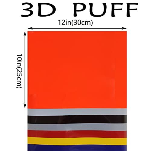 3D Puff Heat Transfer Vinyl Sheets 12"x 10" Foaming HTV Press Film Puffy Vinyl Iron on Vinyl for DIY T-Shirt Clothes Bag Pillow Textile Fabric (Red)