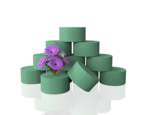 12 Pcs 3 Inch Round Flower Arrangement Kit, Wet Floral Foam, for Wedding, Aisle Flowers, Party Decoration