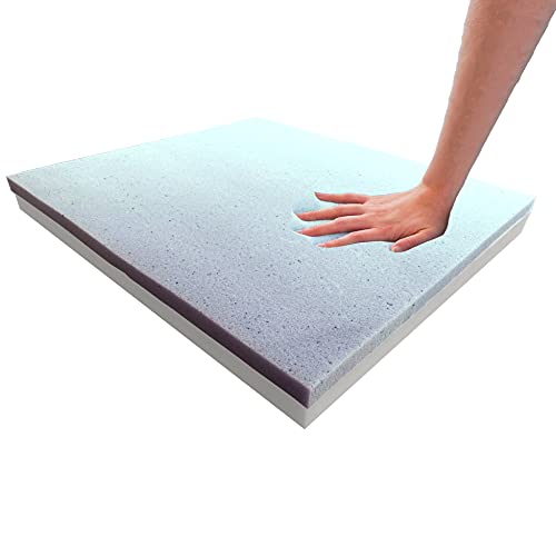 Foamma 2" x 20" x 20" 1 Pack - Gel Memory Foam (High Density Base, Used for Chair Cushion Replacement, Dining Chairs, Wheelchair Seat Replacement)