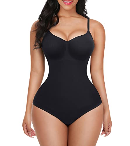 FeelinGirl Fajas Colombianas Full Body Shaper for Women Tummy Control Seamless Bodysuit Butt Lifter Faja Black 3XL-4XL