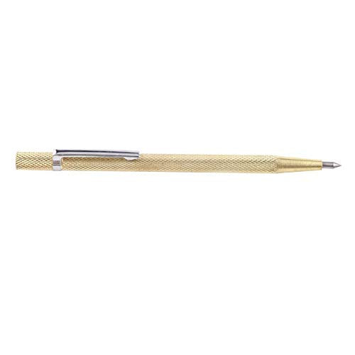 Scribing Pen, Tungsten Carbide Tip Scriber Engraving Pen Tool Glass Ceramic Engraver Scribe Tool Metal Engraver Carving Alloy Pen with Clip and Magnet for Glass/Ceramics/Metal Sheet.(金)