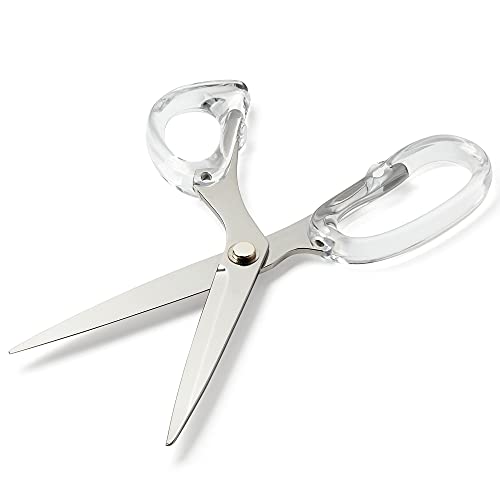 OfficeGoods Acrylic & Stainless Steel 9" Scissors - Modern Design for the Stylish Home, Office, or School - Perfect for Arts & Crafts, Scrapbooking, Fabric, & Sewing - Silver