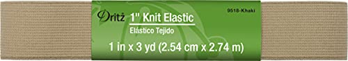 Dritz Knit, 1-Inch x 3-Yards, Khaki Elastic