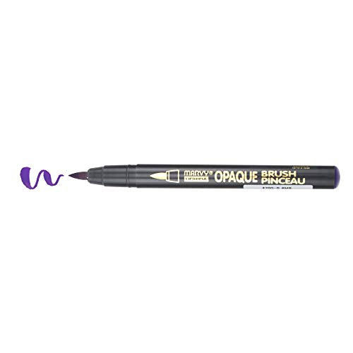 Marvy Uchida Opaque Brush Marker, Metallic Violet