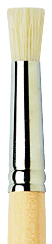 da Vinci Graphic Design Series 113 Stencil Brush, White Chinese Hog Bristle with Long Plainwood Handle, Size 6