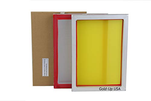 Aluminum Screen Printing Screens, Size 9 x 14 Inch Pre-stretched Silk Screen Frame (305 Yellow Mesh)