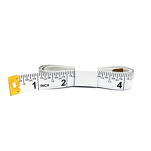 Perfect Measuring Tape- Fraction Tape Measure, All-Purpose Tape Measure-Double Sided Fractional Inches & Millimeter/Centimeter Tape Measure (10 Pack- 60in - White)