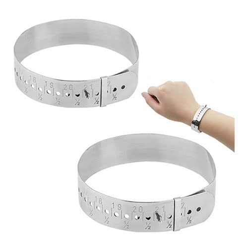 Salmue Bracelet Bangle Gauge Sizer, cm Unit Stainless Steel Adjustable Bangle Measuring Tool,Jewelry Making Bracelet Sizing Tools for Sizing Bangles, Cuffs and Link Style Bracelets