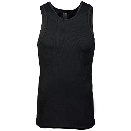 Gildan Men's A-shirt Tanks, Multipack, Style G1104, Grey/Black (5 Pack), Medium
