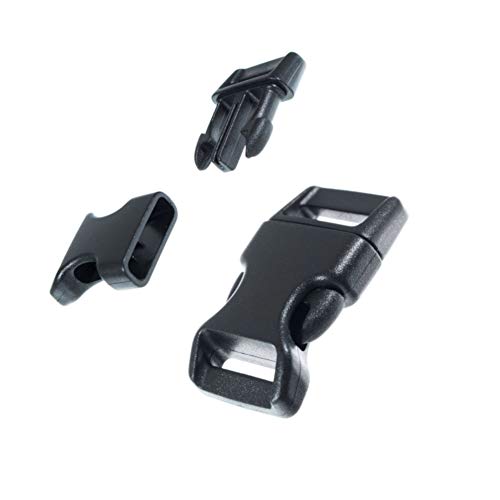 Black Plastic Side Release Buckles for Paracord Bracelets (5/8 Inch, 50 Pack)