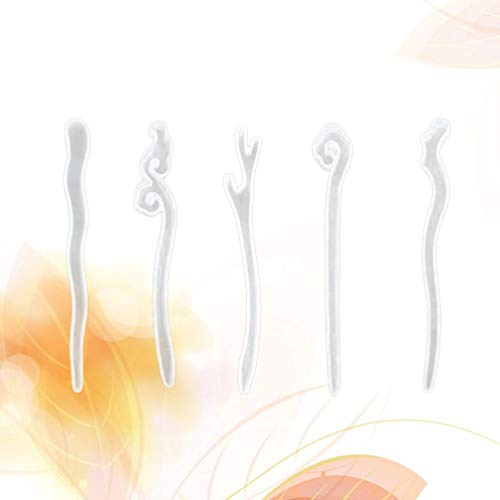 Exceart 5pcs Jewelry Casting Molds Hairpin Epoxy Resin Molds DIY Hair Chopsticks Making Crafting Molds Jewelry Accessories