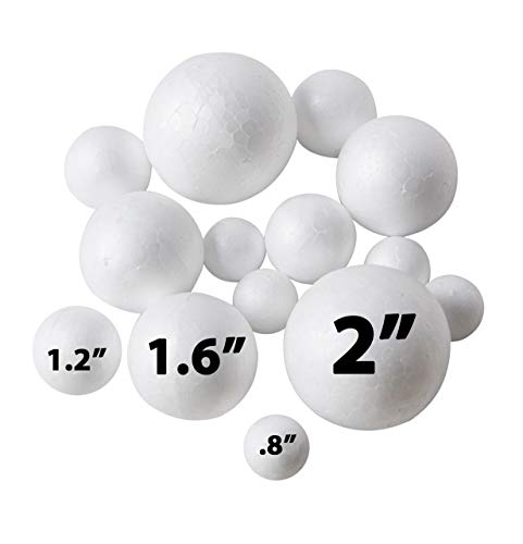 240 Pack Styrofoam Balls -Craft Foam Balls -Foam Craft Balls -Foam Balls For Arts and Crafts, DIY Craft For Home, School Craft Project -240 Bulk Styrofoam Balls, 4 sizes .8’’, 1.2’’, 1.6’’, 2’’ Inches