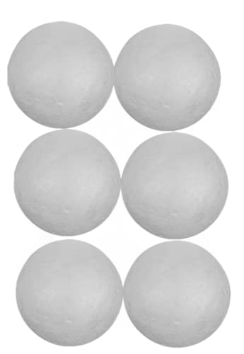 4 Inch Craft Styrofoam Balls - 6 Pack - for DIY Crafting and Decoration | White Color