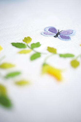 Vervaco Bedruckter Tischläufer Frühlingsblumen, Stickbild vorgezeichnet, Multicoloured 40.0 x 100.0 x 0,3 cm