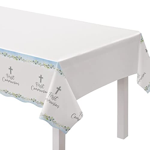 Elegant My First Communion Blue Table Cover - 54" x 102" (1 Piece) - Premium Quality & Unique Design - Perfect for Your Child's Special Day