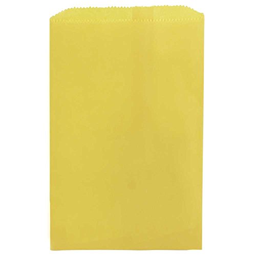 Hygloss Products Colored Paper Bags – 100 Pinch Bottom Colorful Arts and Crafts Bags - 6 x 9 Inch, Yellow