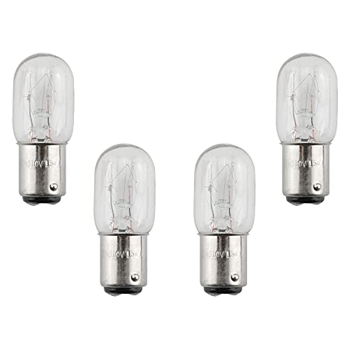 BAIRONG 4pcs 15W 120V Silver Base Sewing Machine Light Bulb Household Sewing Machine Incandescent Bulb Compatible with Sewing Machine with Push-in Base