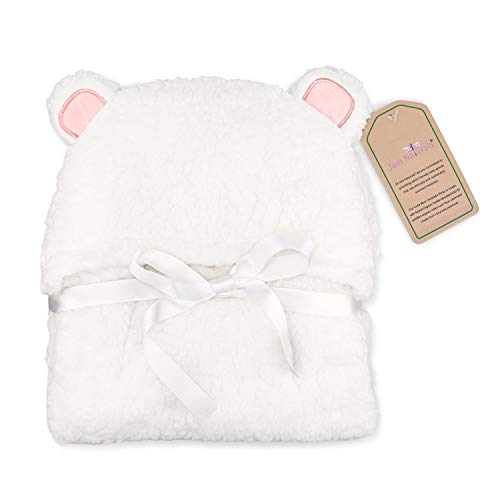 Jam Naturals-Cute Bear Organic Newborn Swaddle Wrap-Baby Girl Soft Plush Receiving Blanket, Newborn Baby Registry Gift (Pink 3-6m)