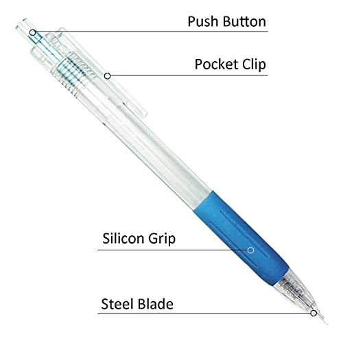 Pack 12 Retractable Hobby Knife, Precision Craft Cutting Tools with Silicon Grip Work As A Pen, Thin Blade for Art Paper Scrapbook