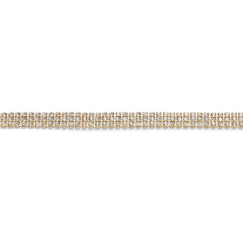 2.5 mm Gold Crystal Rhinestone Chain for Sewing and Crafts, 3 Rows (3 Yards)