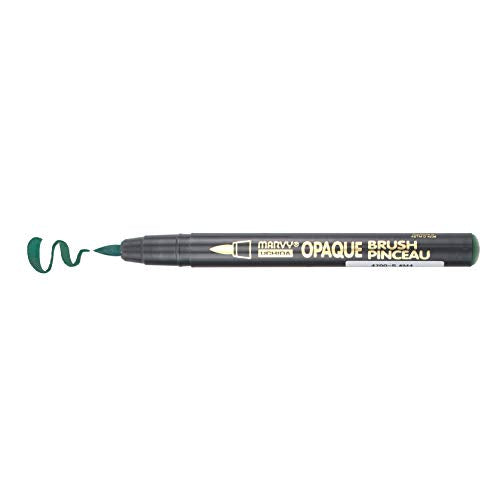 Marvy Uchida Opaque Brush Marker, Metallic Green