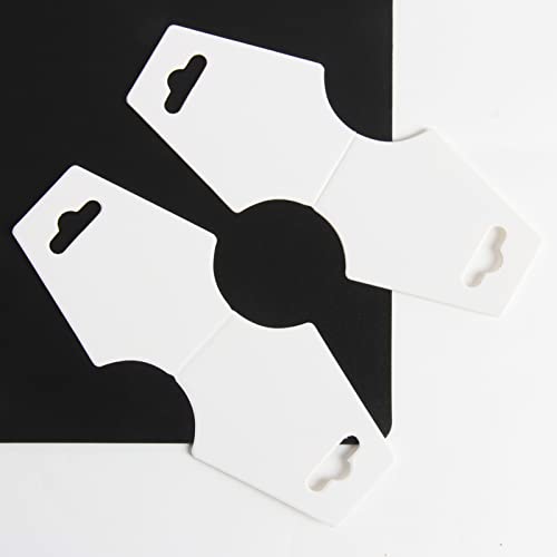Hapy Shop 200 pcs Blank White Kraft Paper, Necklace Display Cards Display Hanger Hanging Cards,12.5 x 5CM