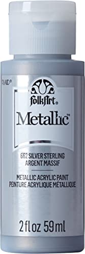 FolkArt K662 Paint Metallic 2OZ, 2 Fl Oz (Pack of 1), Silver Sterling