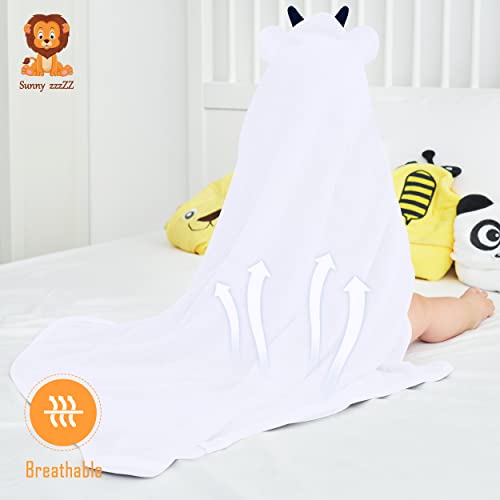 Sunny zzzZZ Baby Hooded Bath Towel and Washcloth Sets, Baby Essentials for Newborn Boy Girl, Baby Shower Towel Gifts for Infant and Toddler - 2 Towel and 8 Washcloths - Frog and Cow