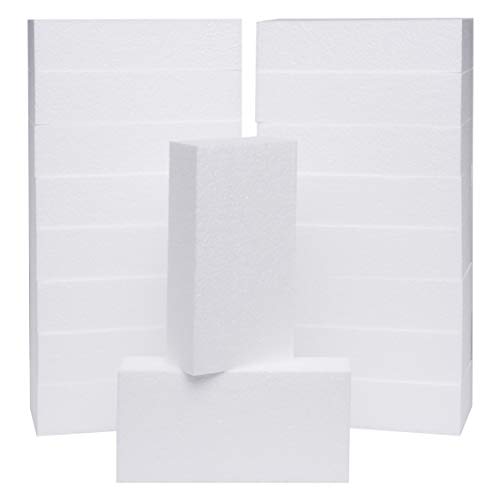 Silverlake Craft Foam Block - 18 Pack of 8x4x2 EPS Polystyrene Blocks for Crafting, Modeling, Art Projects and Floral Arrangements - Sculpting Panels for DIY School & Home Art Projects (18 Pack)